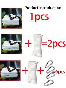 透明防水防尘多用途塑料篷布，适用于庭院围栏、花园覆盖、户外露营 - 防风、抗撕裂 - 聚乙烯多用途防水布，适用于庭院、花园和户外露营 - 防风、防尘，带密封垫圈