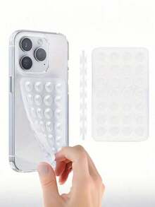 4pcs/Set Silicone Phone Holder, Suction Cup Phone Stand, Hands-Free Phone Grip, Ring Holder, Compatible With IPhone And Android Phones, Applicable To Smooth Glass Phone Backs, Not Suitable For Rough Matte Phone Backs. White + Black + Pink + Transparent + Rose Red, Easter Parade Spring Festival - Multicolor 2 - View 13