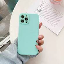 Compatible OPPO A5 Phone Case A5 PRO Liquid Silicone Vibrant Straight Edge 5G Matte 0PP0 A5 Cover Protective Case - 魔術方塊直邊-淡青色 - 查看 13