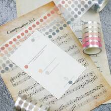 1pc Minimalist Dot Pattern Colorful Decorative Tape, Student Gift DIY Planner Supplies Adhesive Tape Sticker Tools