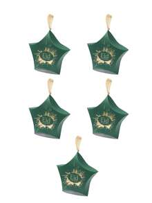 5pcs Eid Mubarak Pillow Gift Box Elegant Paper Favor Packaging With Satin Ribbon Handle, Luxury Star Shape Candy Treat Box For Ramadan And Eid Al-Fitr Celebration, Islamic Holiday Gift Wrapping For Chocolates Sweets Jewelry And Small Presents, Muslim Party Favor Boxes For Iftar Dinner Table Decor, Festive Religious Event Packaging - 7.5x7.5x3.5cm - View 10