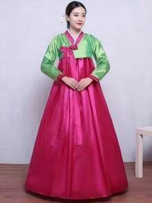 1 bộ trang phục biểu diễn hàng ngày/đám cưới truyền thống của cung nữ Hàn Quốc, váy, trang phục khiêu vũ/COSPLAY, thích hợp cho lễ hội, tiệc tùng, biểu diễn sân khấu - Bao gồm áo + váy, trang phục Halloween, váy dự tiệc - Nhiều màu - Xem 19