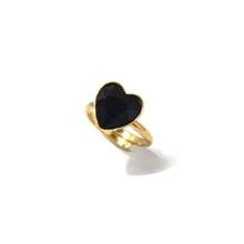 1pc Multi-Color Sparkling Heart Zirconia Stainless Steel Gold Adjustable Ring, Suitable For Girls' Everyday Wear And Parties, Exquisite And Simple Jewelry Gift. - Gold - View 18