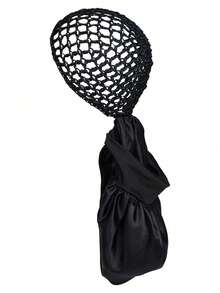 This 2-In-1 Multi-Functional Hair Net Includes A Sleep Cap, Hair Net, Satin-Edged Sleep Cap, And Crocheted Headband. It Is A Must-Have For Travel, Convenient For Creating Various Hairstyles, And An Ideal Choice For Daily Hair Care. Comfortable And Easy To Use. Hair Sleep Cap Sleep Bonnet - Multicolor - View 6