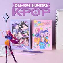 1pc Random Girl Group Sketch Book, K-POP Girl Group Character Miraru Mica, Cartoon Girl Coloring Book - Multicolor - View 1