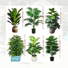 6 件套 - 大型人造绿色植物，72 片大叶子，松散尾棕榈树套装 - 现代婚礼花园装饰，免维护常绿财富树人造植物，常绿植物，类似常绿盆栽，北欧风格庭院人造树，适合节日装饰（周年纪念日、情人节、母亲节、圣帕特里克节、复活节）、家居装饰、房间装饰、卧室装饰、客厅装饰、婚礼装饰。 - 彩色 - 查看 18