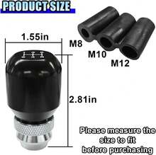 Universal 5-Speed Manual Gear Shift Knob With Adapters - Black Aluminum ...