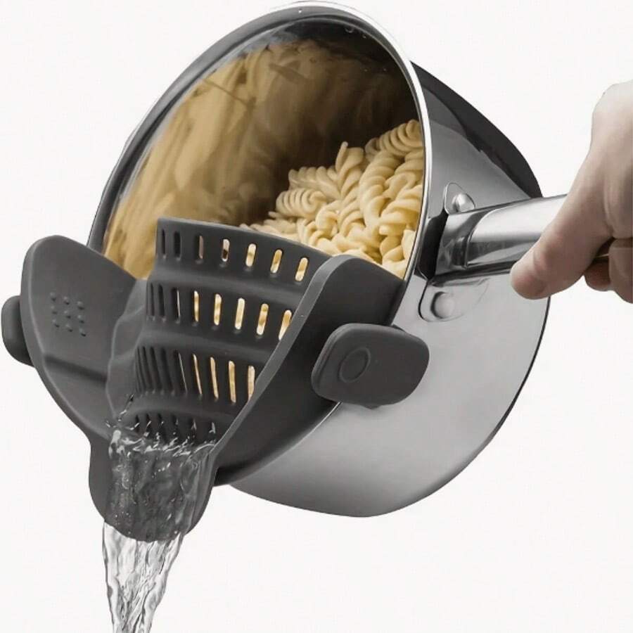 1pc Adjustable Silicone Pot Strainer, Kitchen Pot Bowl Strainer Filter, Handheld Pot Colander For Draining Pasta, Vegetables, Fruits - Nhiều màu - Xem 1