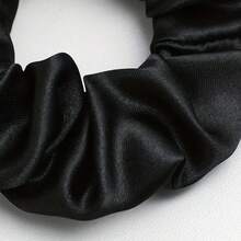 5-Piece Satin Women's Daily Simple Scrunchie Set, Daily Hair Care Essential, Casual Style, Classic Appearance, Smooth Style, Delicate Texture, Soft Fabric, Hair Tie Set, Hair Tie Set, Beauty Essential, Daily Hair Care - màu đen - Xem 2