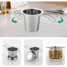 Fine Stainless Steel Tea Infuser Strainers Loose Leaf, Loose Leaf Tea Steeper/Basket Extended Handle To Prevent Burns Hanging On Teapots, Mugs, Cups To Steep - Silver - View 1
