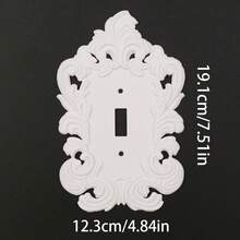 1 khung trang trí ổ cắm điện chạm khắc màu trắng kiểu Pháp, tấm che bảng điều khiển điện gắn tường họa tiết hoa rỗng cổ điển, miếng dán trang trí ổ cắm điện sang trọng, thích hợp để trang trí bảng công tắc điện trong nhà. - trắng - Xem 13