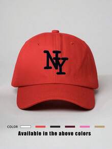 1 Pc Adjustable "NY" Embroidered Baseball Cap - Y2K Sunscreen Outdoor Hat For Spring Autumn Beach Travel - Black - View 5