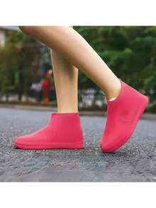 1 Pair Durable Latex Shoe Covers, Waterproof Non-Slip Outdoor Rain Shoe Covers, Unisex Portable Shoe Bags, Thick Wear-Resistant, Lightweight & Easy To Carry, Flexible, Easy To Clean, Reusable, Suitable For Travel, Heavy Rain, Flood, Work, School, Hotel, Cycling, Camping, Hiking, Outdoor Adventure, Car Accessories, Camping Gear, Beach, Fishing, Outdoor Activities, Gifts For Men And Women - Multicolor - View 12