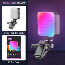 TOKQI Luz de relleno de bolsillo RGB de color completo, luz selfie giratoria 360°, adecuada para teléfonos inteligentes, palos selfie, computadoras portátiles, luz de cámara recargable con adaptador de zapata fría y clip, iluminación de color ajustable, compatible con Android e iOS, para fotografía, selfie, vlog, etc. - Multicolor - Ver 15