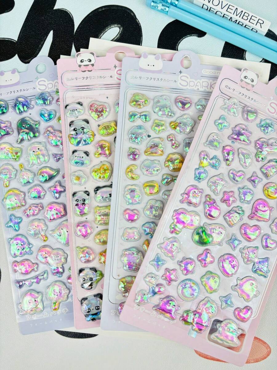 3D Cute Animal Stickers, Japanese Jelly Cartoon Stickers, Suitable For Crafts, Phone Cases, Stationery, Scrapbooking Decoration - Gifts. The Perfect Choice For Home Decor And Party Decoration.