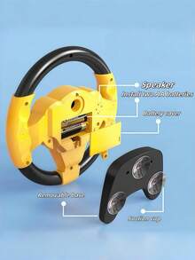 360度旋转多功能方向盘吸盘玩具，儿童早教玩具，模拟驾驶乐趣，逼真汽车音效，可靠满足儿童好奇心，适合女孩、男孩和感官发育。 - 彩色 - 查看 6