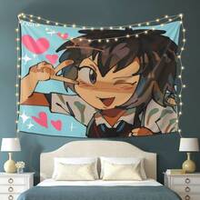 Peni Parker Themed Tapestry, Various Style Print Design, Suitable For Wall Decoration, Living Room, Bedroom,  Office And Party Decoration, Ideal Gift For Family And Friends, Fun Design, Decorative Wall Art, Embroidered Wall Art,  Charming Design, Online Commerce Arttapestry Wall Hanging - 彩色 - 查看 1