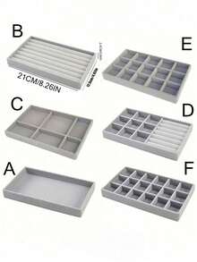 Bandeja de veludo para joias (1 unidade), caixa organizadora de joias de grande capacidade, design com compartimentos separados, suporte minimalista para joias com vários espaços, bandeja para joias, bandeja empilhável estilo gaveta, ideal para brincos, colares, pulseiras, tornozeleiras, anéis, presilhas de cabelo, tiaras, essencial para o Dia dos Namorados, viagens ao sol, volta às aulas. - Multicolorido - Ver 15