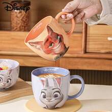 Disney Zootopia Ceramic Tableware Set, Cute 3D Embossed Plate & Cup, Couple Dinnerware, Glazed Embossed Plate & Cup, High-Quality Ceramic Tableware - Multicolor - View 6