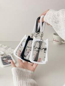 Thick Anti-Fall Cat Silicone Acrylic Photo Card Holder Keychain Student ID Card Campus Card Protective Case Back To School Supplies - Color - View 6