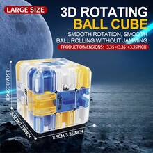 3D Rolling Ball Maze Cube – Dual-Player Logic Puzzle Game For Kids , Brain Teaser With Moving Tracks & Steel Balls, Competitive Vs Solo Mode, STEM Focus & Stress Relief Toy For Ages 3+ - Multicolor - View 10