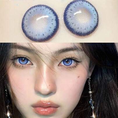  JEWELENS 1pair Blue Prescrition Color Contact Lenses For Eye Makeup Myopia Lens