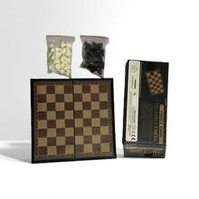 专业折叠式国际象棋棋盘套装，精美礼盒包装，便携式桌面游戏，适用于跳棋和国际象棋策略，可模拟33种不同场景。 - 彩色 - 查看 11