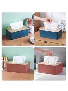 Desk Tissue Box, Multipurpose Tissue Paper Holder For Home, Living Room, Dining Room, Coffee Table, Nordic Minimalist Design - Multicolor - View 7