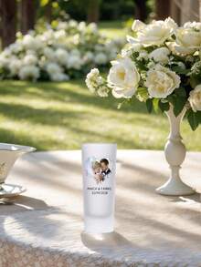 1pc/12pcs Personalized Wedding Shot Glass, 2oz Glass Material, Customizable With Photo And Name | Suitable As Bridesmaid Gift, Valentine's Day Gift, Wedding Decor, Birthday Party Gift, 18th Birthday Gift, Unique Birthday Gift, Photo Souvenir, Fun Birthday Gift, Men's Gift, Shot Glass With Face Pattern, Shot Glass With Photo, Customized Birthday Shot Glass, Personalized Gift And Groomsman Gift ,Forever Love, Wedding Favors - Cốc cao - Xem 12