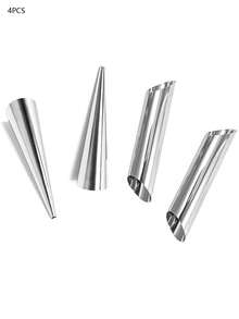 Stainless Steel Baking Tools, Kitchen Gadgets, Danish Large Spiral Croissant Conical Tube, Snail Cream Bread, Snail Bread Mold, Household & Commercial Puff Pastry Dough Roller Crimper - Silver - View 7