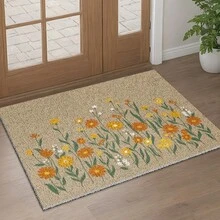1 Piece Printed Daisy Floral Doormat Front Door Rug, Simple And Clear, Suitable For Bedroom/Living Room/Dining Room/Kitchen/Bathroom Entrance/Hallway/Simple Floor Mat/Festive Decoration/Welcome Mat/Entrance, Courtyard Floor Mat - 20*30英寸 - 查看 3