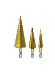 3件套多功能工业硬度冲孔器、安装钻头、去毛刺器、高效阶梯钻头 - 彩色 - 查看 3