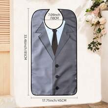 1pc Men's Dining Bib, Business Suit Pattern, Machine Washable, Foldable Pocket Design, Protect Clothing, Suitable For Elderly And Caregivers, Valentine's Day Gift, All Season, Kitchen Accessory - Multicolor - View 16