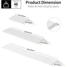 Floating Shelf 90cm White Solid Oak Wood Wall Shelf Wall Mounted Radiator Shelf Display Shelf For Living Room Kitchen Bedroom - As Pic - View 3