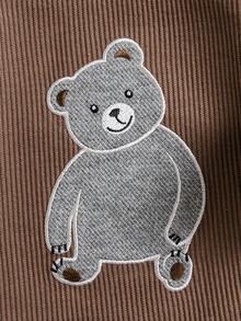 Autumn/Winter Round Neck Cute & Fashionable Bear Romper, Long Sleeve Baby Boy Jumpsuit - Brown - View 4