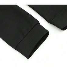 Women's Casual "PARKE" Letter Print Loose Pullover Sweatshirt, Encountering Lazy Fashion.2026 New Y2Y Style Casual Women's Sweatshirt - Versatile For Sports, Leisure, And Everyday Wear - 黑色 - 查看 6