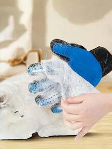 1 Pair Pet Grooming Gloves - Gentle Bristle Hair Removal For Dogs & Cats - With Massage Stimulating Rings - Easy To Use And Clean - Multicolor - View 5
