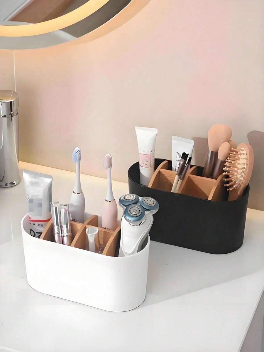 1pc Toothbrush/Toothpaste Holder, Suitable For Bathroom & Shower, Multi-Function Toothbrush Organizer, Bathroom Toothbrush Storage Rack, Home Bathroom Decor, Autumn, Back To School - 彩色 - 查看 1