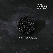 8 piezas de botones vintage con tono de latón - Multicolor de 15-25mm, botones de aleación negra/dorada, adecuados para chaquetas de traje, cárdigans, vestidos (decoración de cuello/puño DIY)