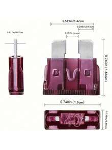 60 Universal Car Fuse Combination Kit - Aluminum Fuses For Cars, Trucks, Boats - Various Ampere Numbers 2A-35A Replacement Fuses And Fuse Removal Tool (100-Piece Set With Clips) - 60 - View 3