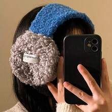 1pc Casual Thick Warm Ear Muffs With Tie, Contrast Color Ear Cover For Outdoor Cycling, Wind-Proof Ear Warmer - Multicolor - View 3