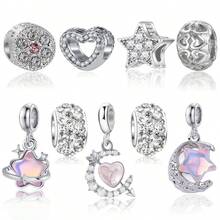 9pcs/Set Fashion Craft Beaded Charms, Cat, Flower, Star, Round Beaded Pendants, DIY Bracelet & Necklace Accessories