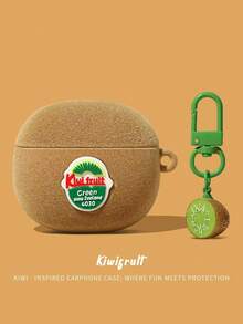 1pc Cute Anti Genuine Kiwi Shaped Bluetooth Earphone Case Protective Cover Compatible With AirPods 1/2/3/4/Pro/Pro2 (Earphone Case+Hook)