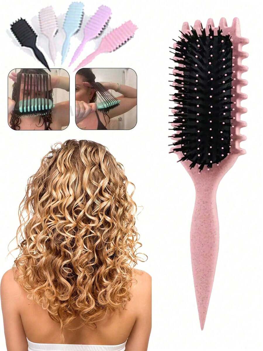2026 Curling Styling Brush - Equipped With Brush Bristles And A Special Design, This Curling Styling Brush Is Specifically Designed For Curly Hair, Suitable For Both Men And Women, Can Shape And Manage Curly Hair, Reduce Pulling And Split Ends. It Is An Essential Hair Styling Tool, Hair Product And Accessory For Salons, Beauty Parlors, Travel, Back-To-School Season And Holidays, And Also A Hair Accessory For Women.