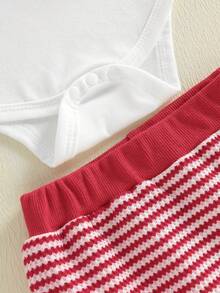 My First Valentines Baby Boy Outfit Lover Boy Long Sleeve Romper Pants Hat Infant  Newborn Clothes Outfits - Đỏ - Xem 7