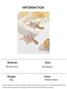 OOQ 1对手工编织拉菲草棕榈树耳环，波西米亚风海滩风，适合女性日常、度假、派对佩戴（手工制作，可能略有胶水残留，编织图案随机） - 混彩 - 查看 7