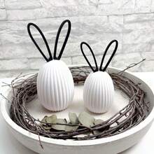 1pc/2pcs Striped Egg-Shaped Silicone Mold, Suitable For Epoxy Resin Crafts, Easter Candle Making, Home Decor, Scented Candles, Resin, Clay, Concrete And Plaster Casting