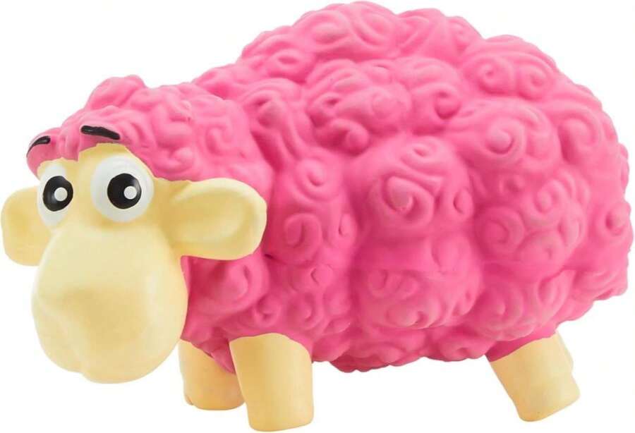 Outward Hound Tootiez Sheep Grunting Latex Rubber Dog Toy, Small - MàuF - Xem 1