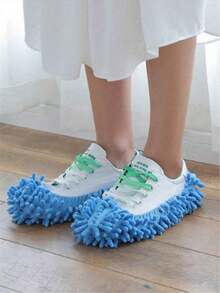 2 Pairs Mop Socks, Mop Slippers, Washable Floor Cleaning Shoe Covers, Soft Super Microfiber Dust Mop Socks, Fiber Cleaning Mop Replacement Pads, Reusable, Suitable For Men, Women, And All Ages, Can Clean Foot Dust And Hair, Applicable For Home, Office, Bathroom And Kitchen. - Multicolor - View 5