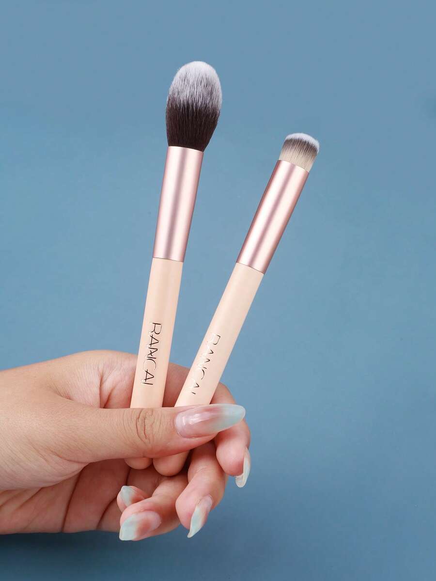 Foundation Brush, Concealer Brush, Kabuki Makeup Brush, Face Contour Makeup Brush, Suitable For Applying Foundation, Makeup, Blush, Highlighter, Eyeshadow - Multicolor - View 1